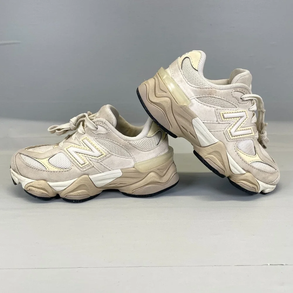 New Balance 9060 Sneakers Small Kids Size 12 Beige Gray Suede Mesh Casual Shoes